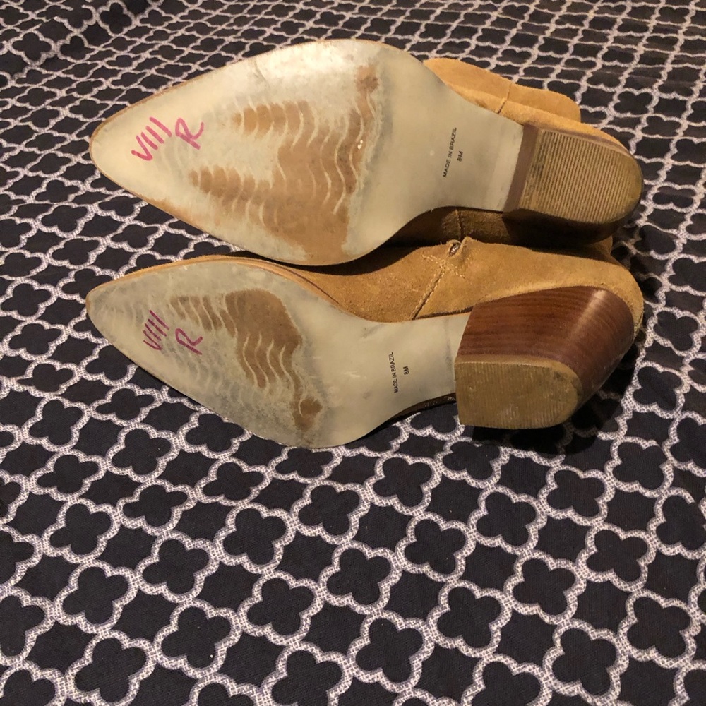 Matisse Yellow Suede Pointed Ankle Booties - Picture 9 of 9